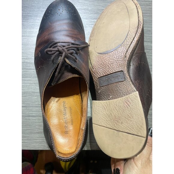 Robert Wayne Mens Brown Leather Brogue Oxfords Made In Portugal size 13 - Picture 8 of 8